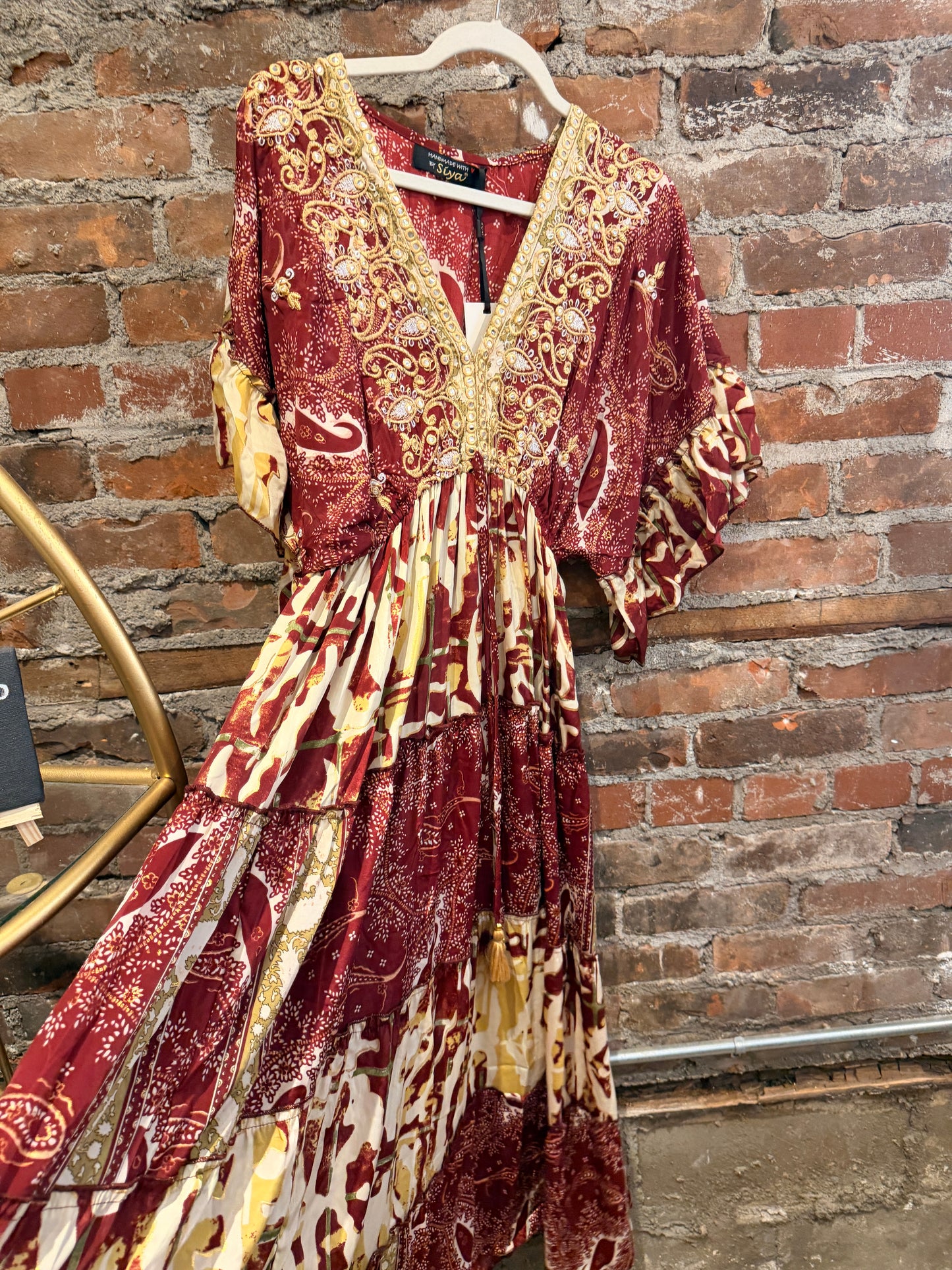 Solstice Kaftan dress - maroon
