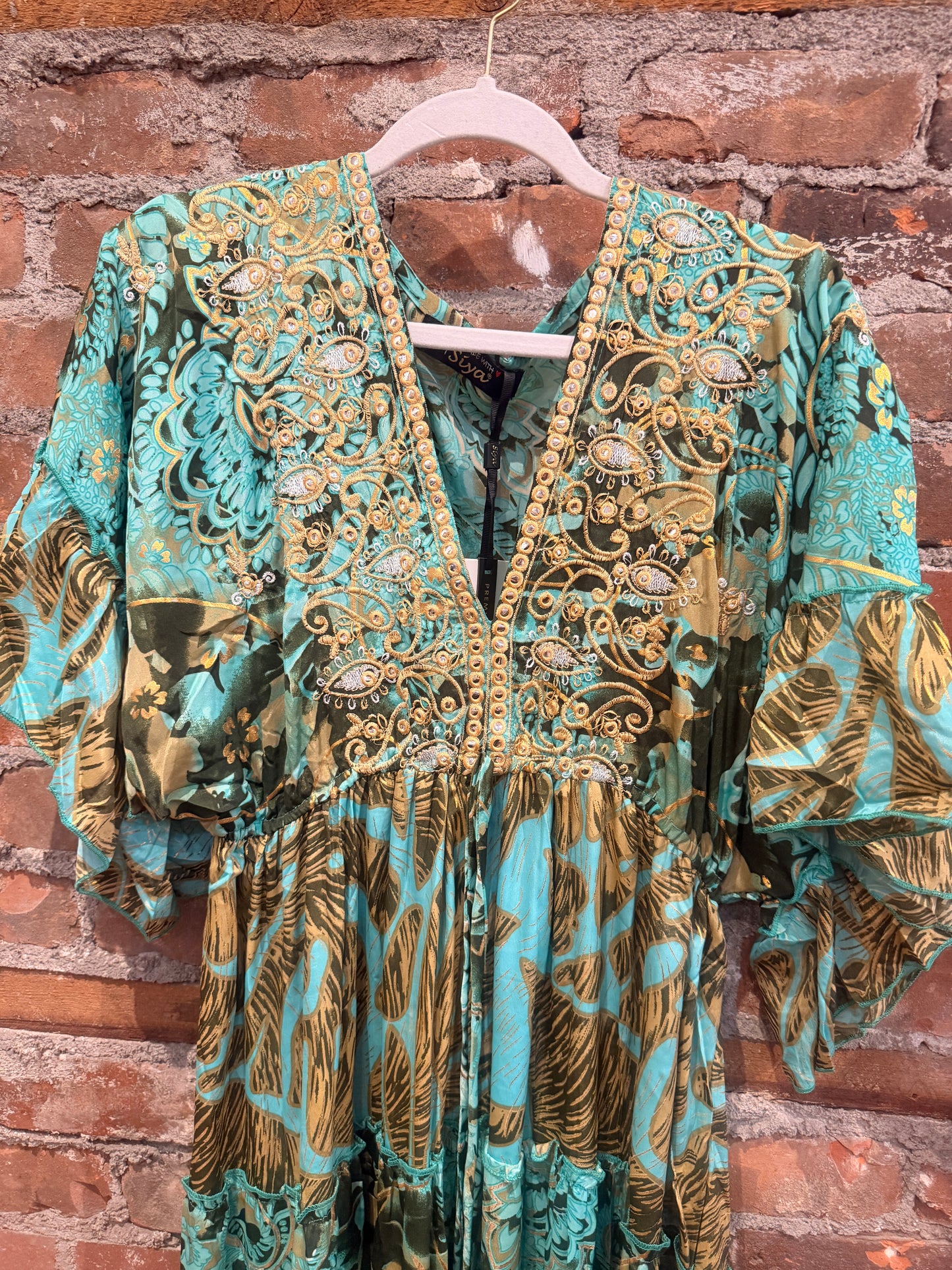 Solstice Kaftan dress - emerald