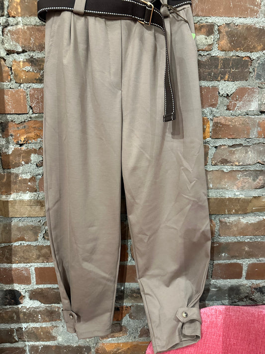 Pull on barrel pants -beige