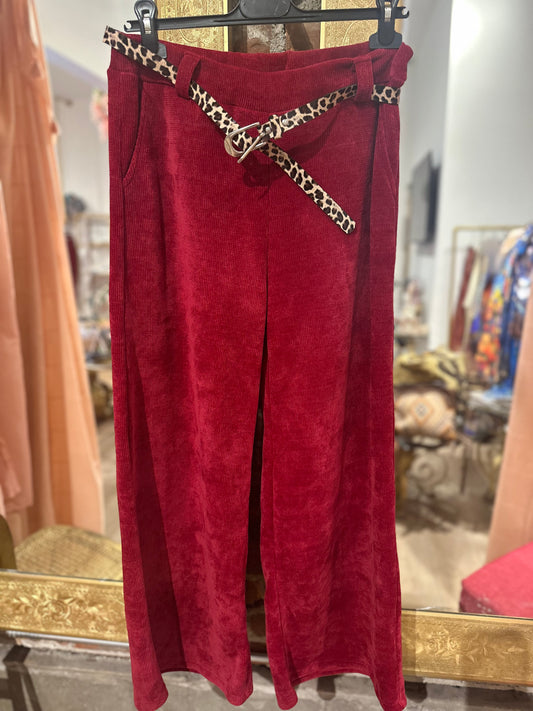 Soft velvet pants - Burgandy