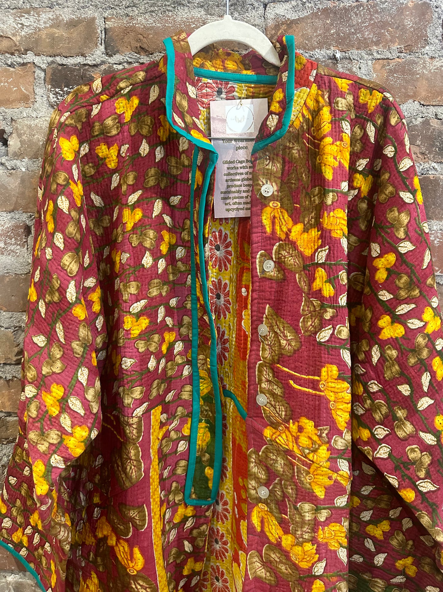 The Dahlia Jacket -Red/Yellow/Teal