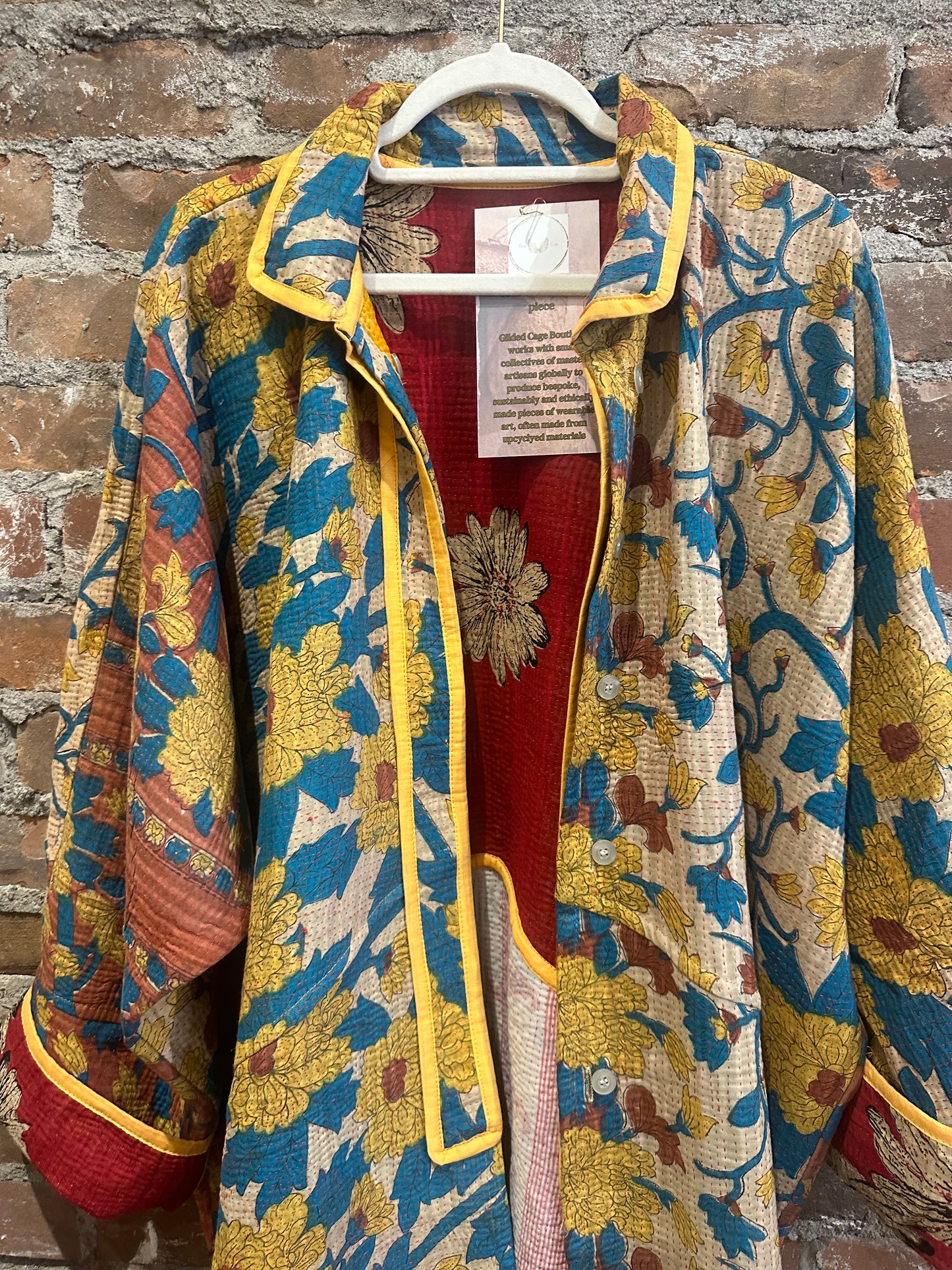 The Dahlia Jacket -Sky blue/Red/Multi