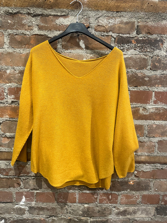 Mustard cashmere feel sweater