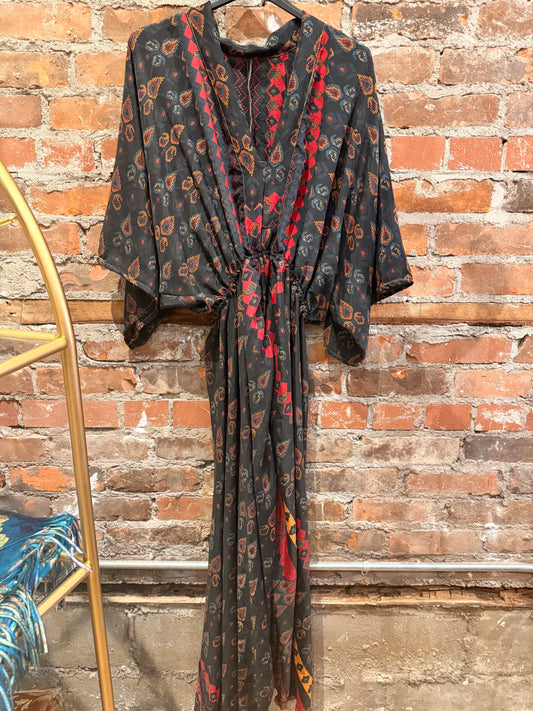 The Pheonix Dress- black/red