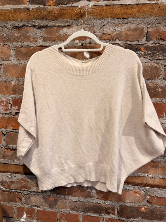 Cashmere feel batwing sweater-beige