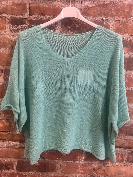 Kimono sweater fine knit - mint