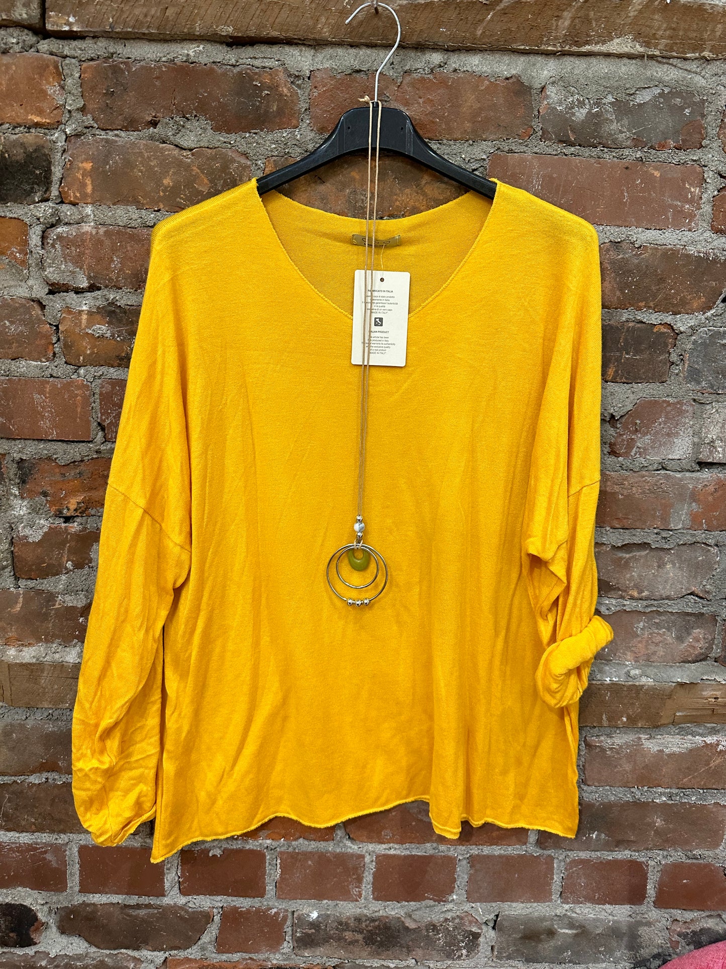 Cashmere sweater -bright yellow