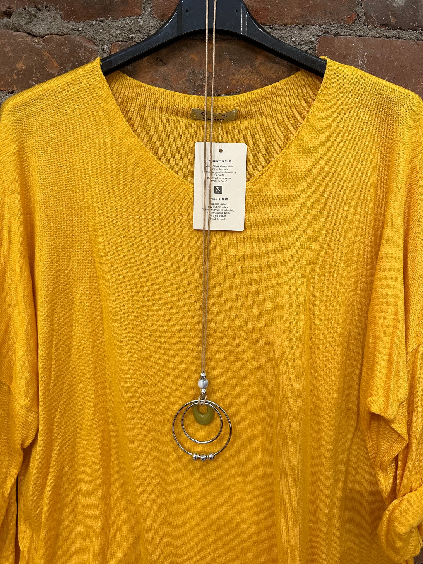 Cashmere sweater -bright yellow