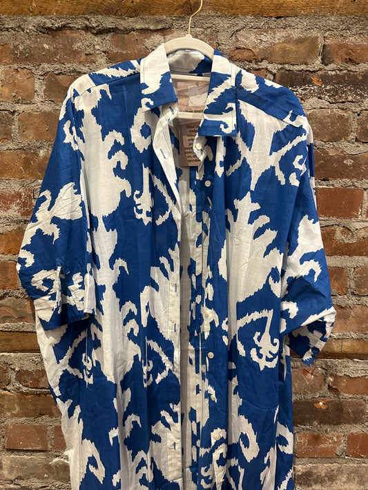 The Painters shirt  dress-royal blue