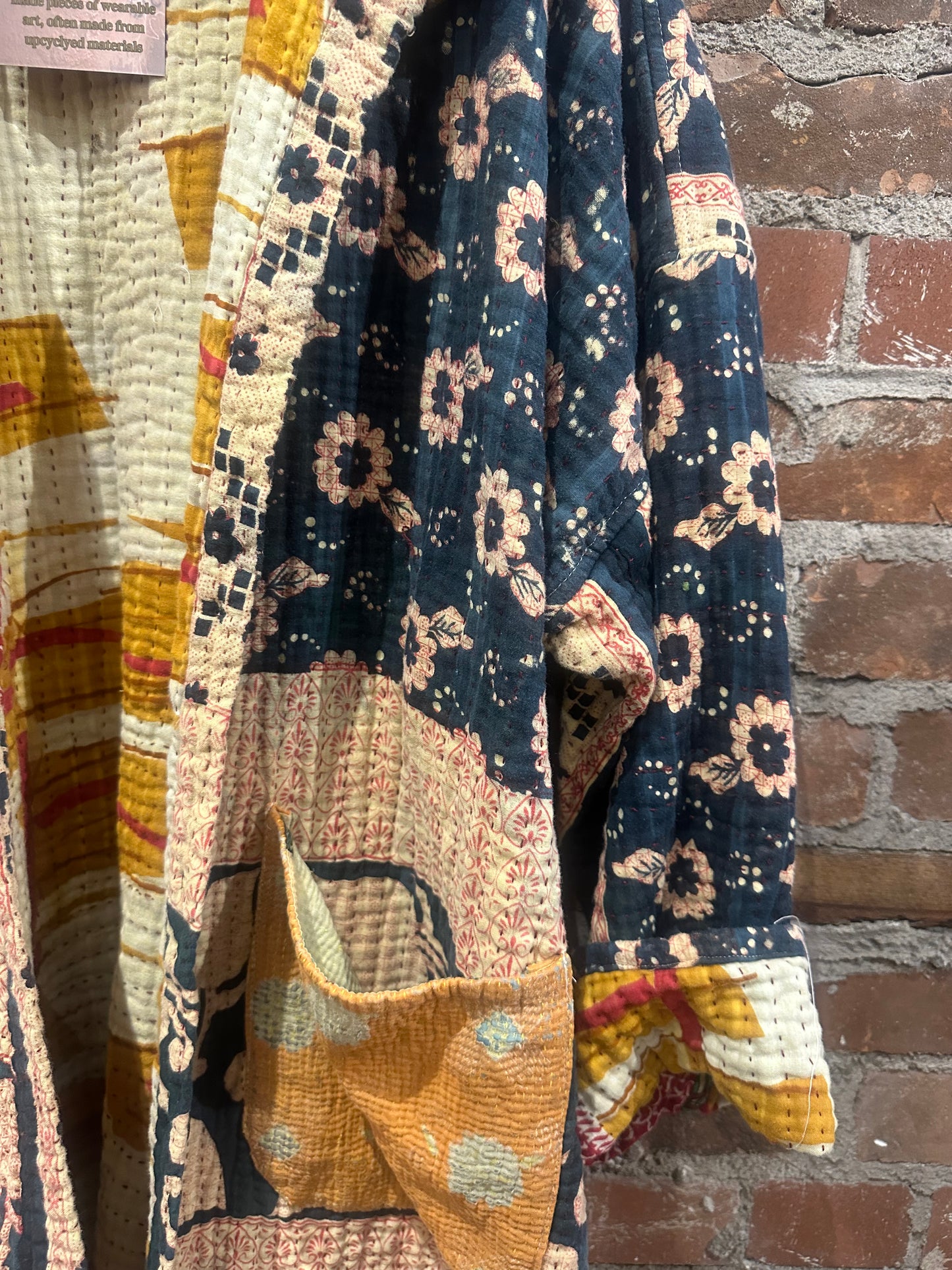 Reversible Kantha Coat- Navy/Multi