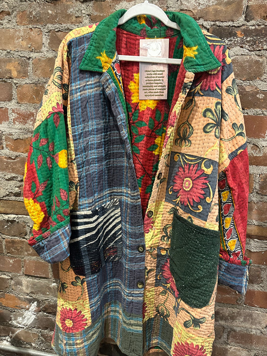 Reversible Kantha Coat- multi