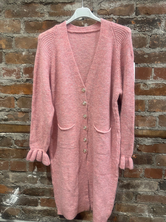 Cashmere feel cardigan - pink