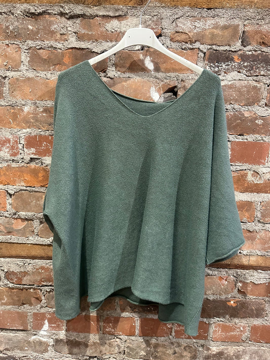 Cashmere feel kimono sweater -khaki green
