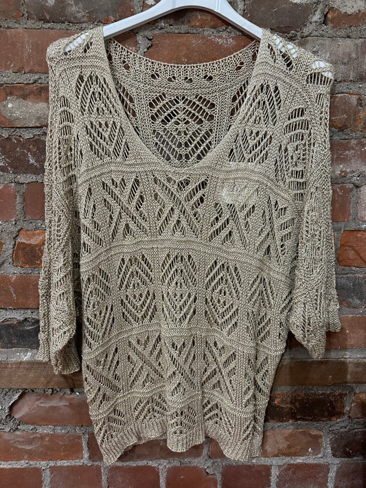 Gold crochet sweater