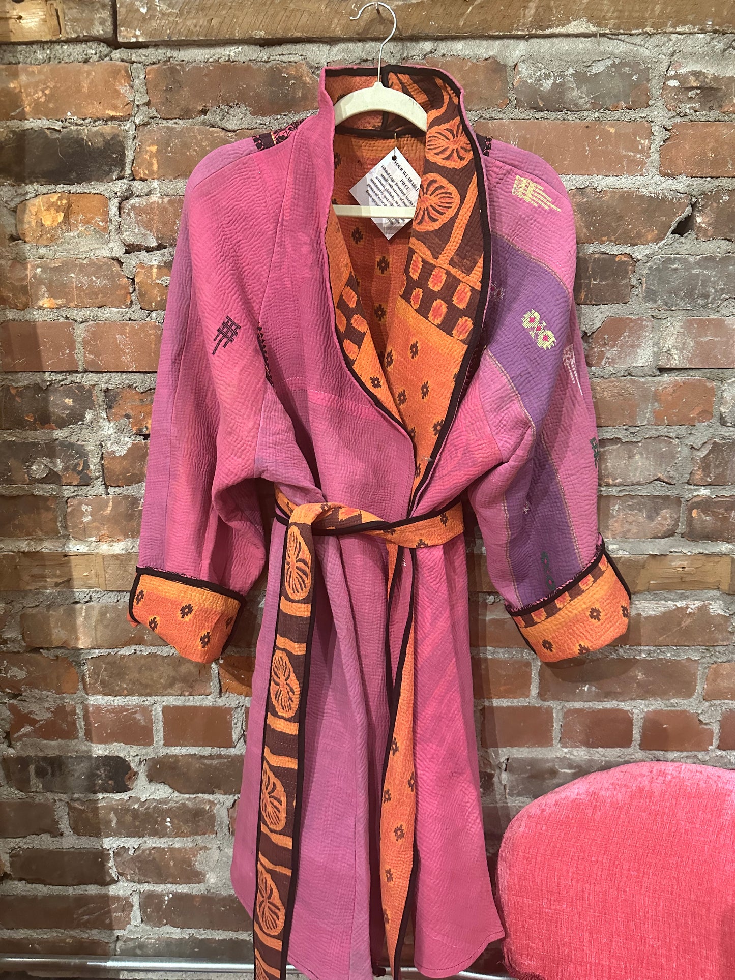 Vintage kantha trench