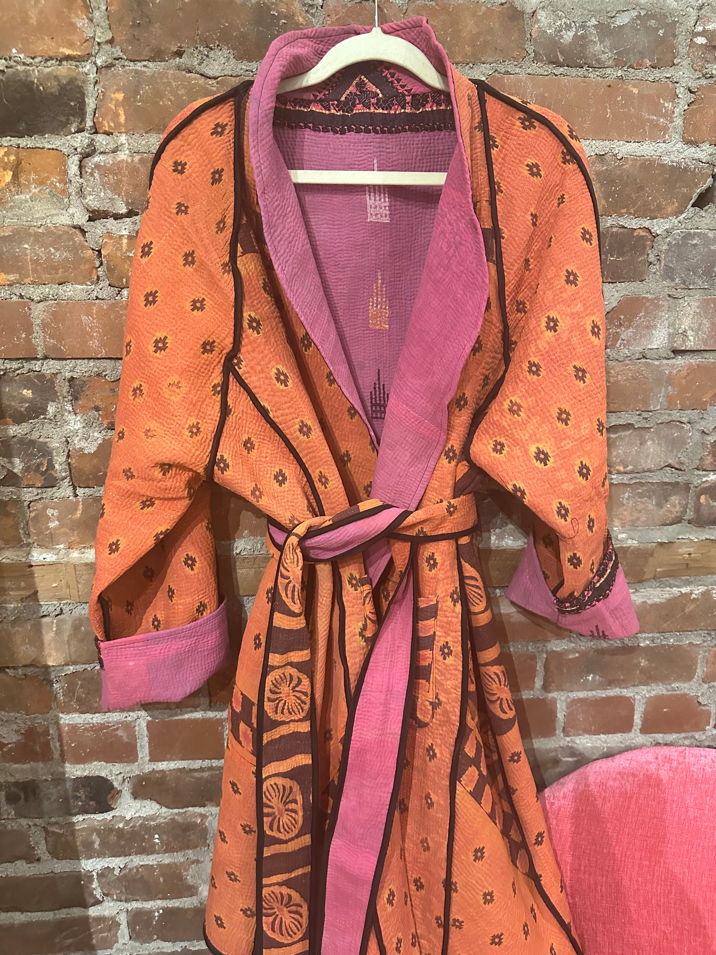 Vintage kantha trench