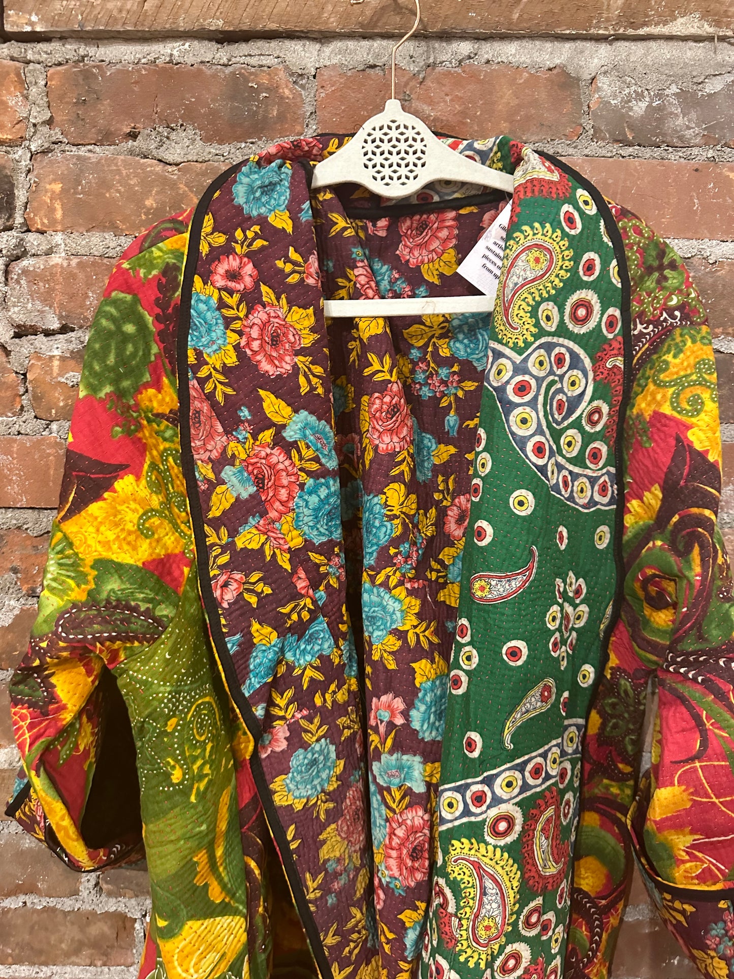 Vintage kantha trench- multi