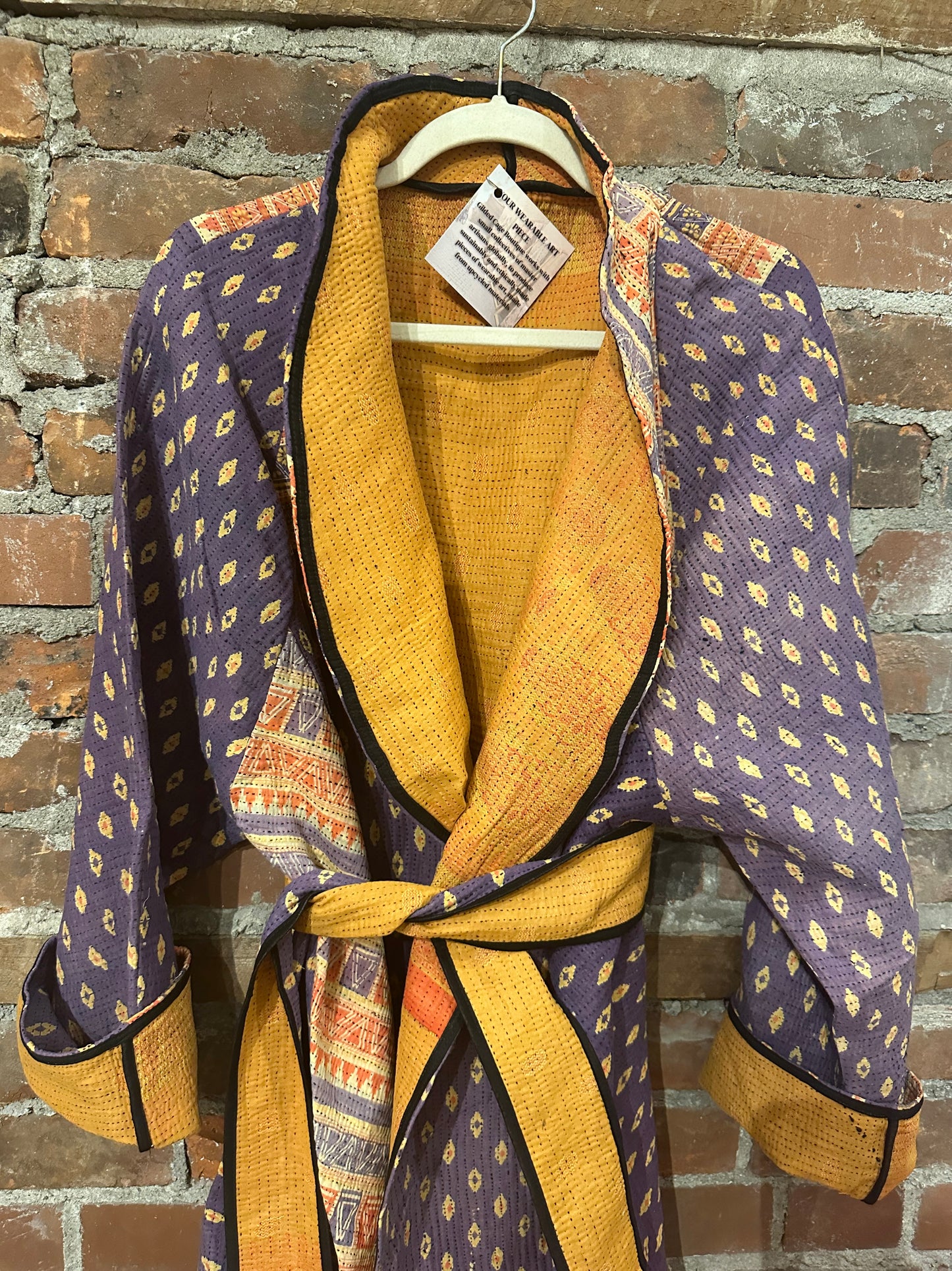 Vintage kantha trench- multi