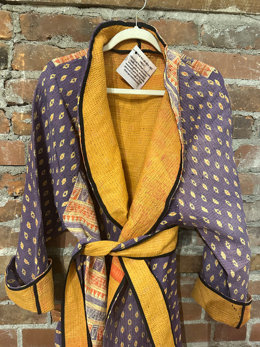 Vintage kantha trench- multi