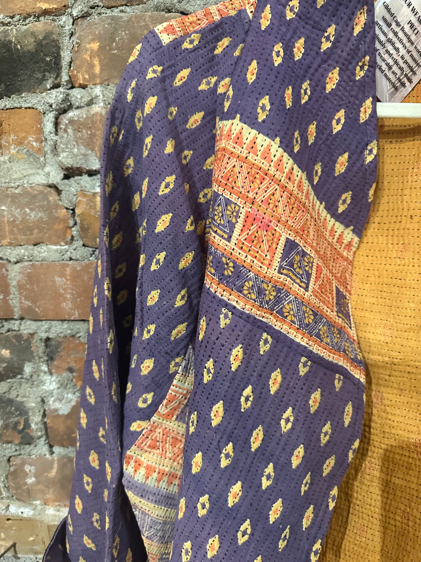 Vintage kantha trench- multi