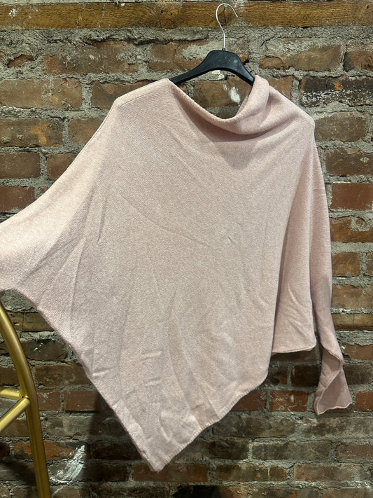 Cashmere feel asymmetrical sweater - soft pink