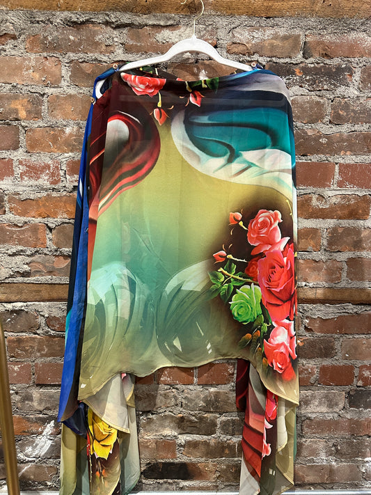 Vintage silk multi way cape - multi