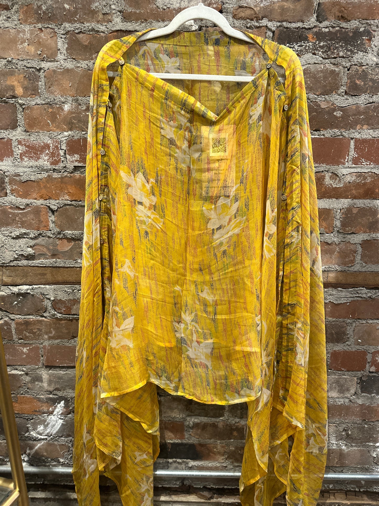 Vintage silk multi way cape - saffron