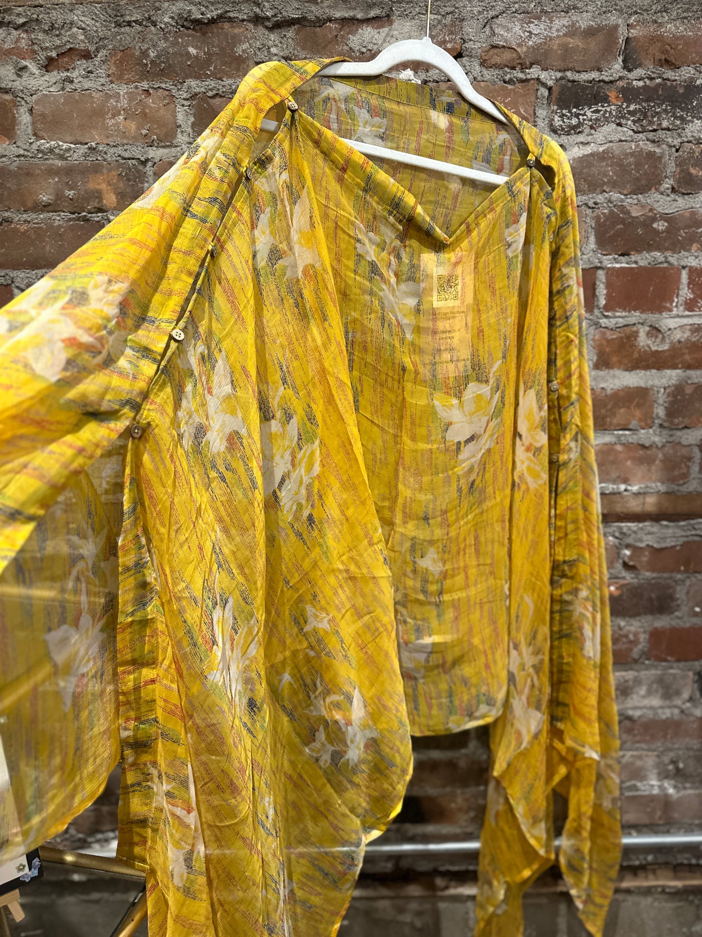 Vintage silk multi way cape - saffron