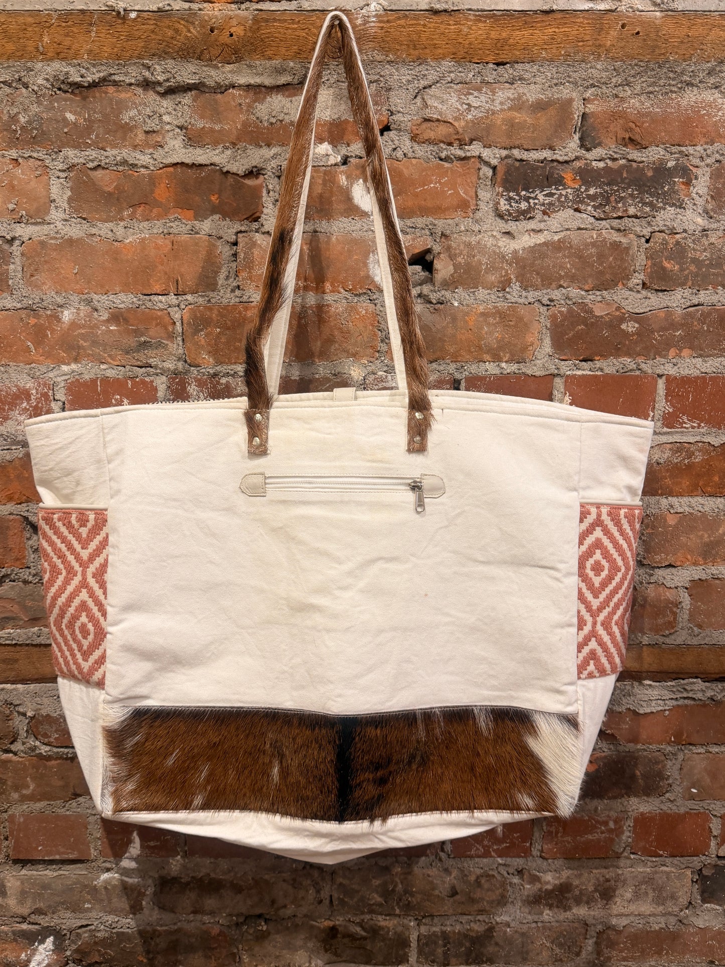 Handmade Carpet Weekender Bag- cream