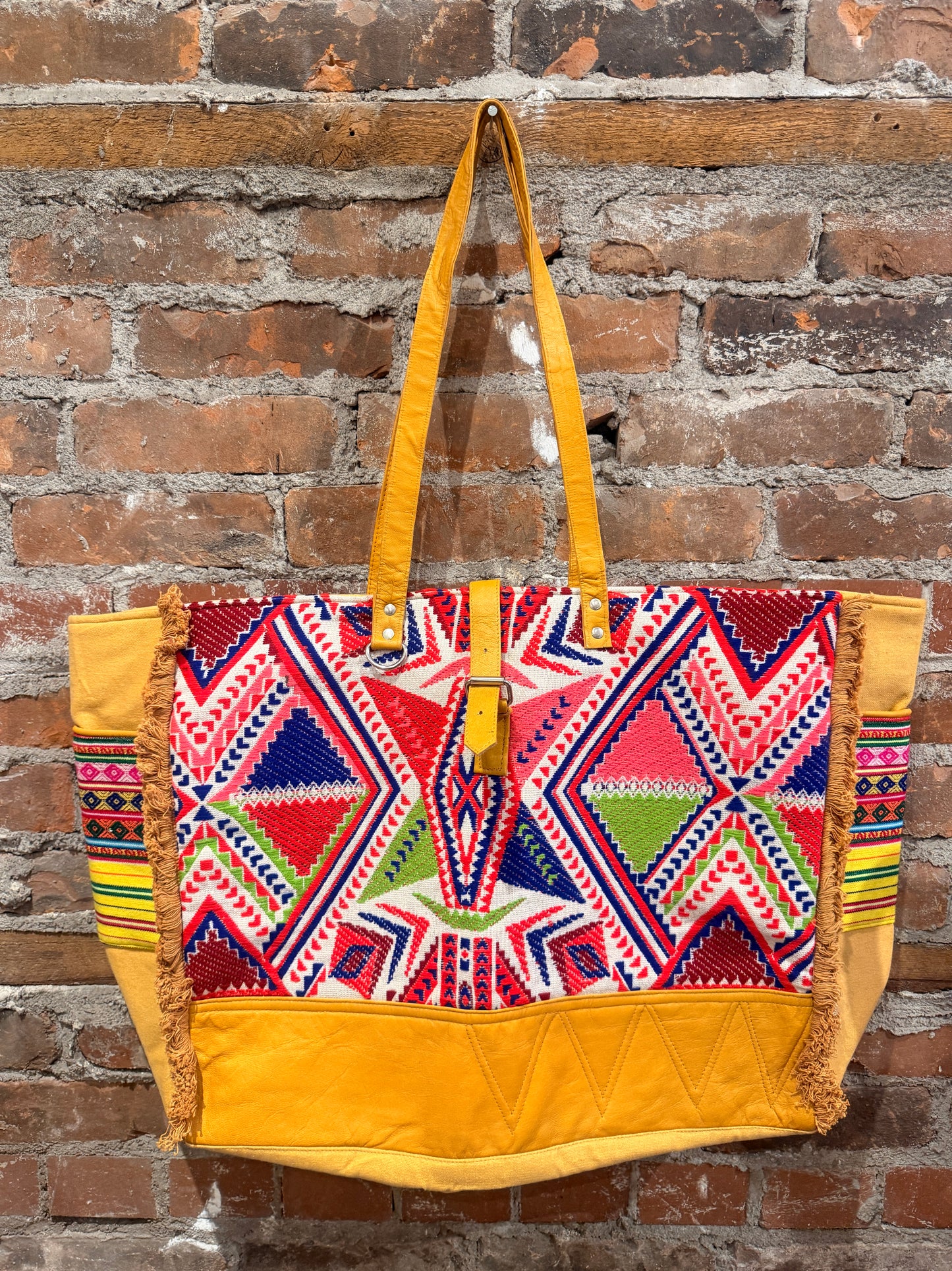 Handmade Carpet Weekender Bag/mustard