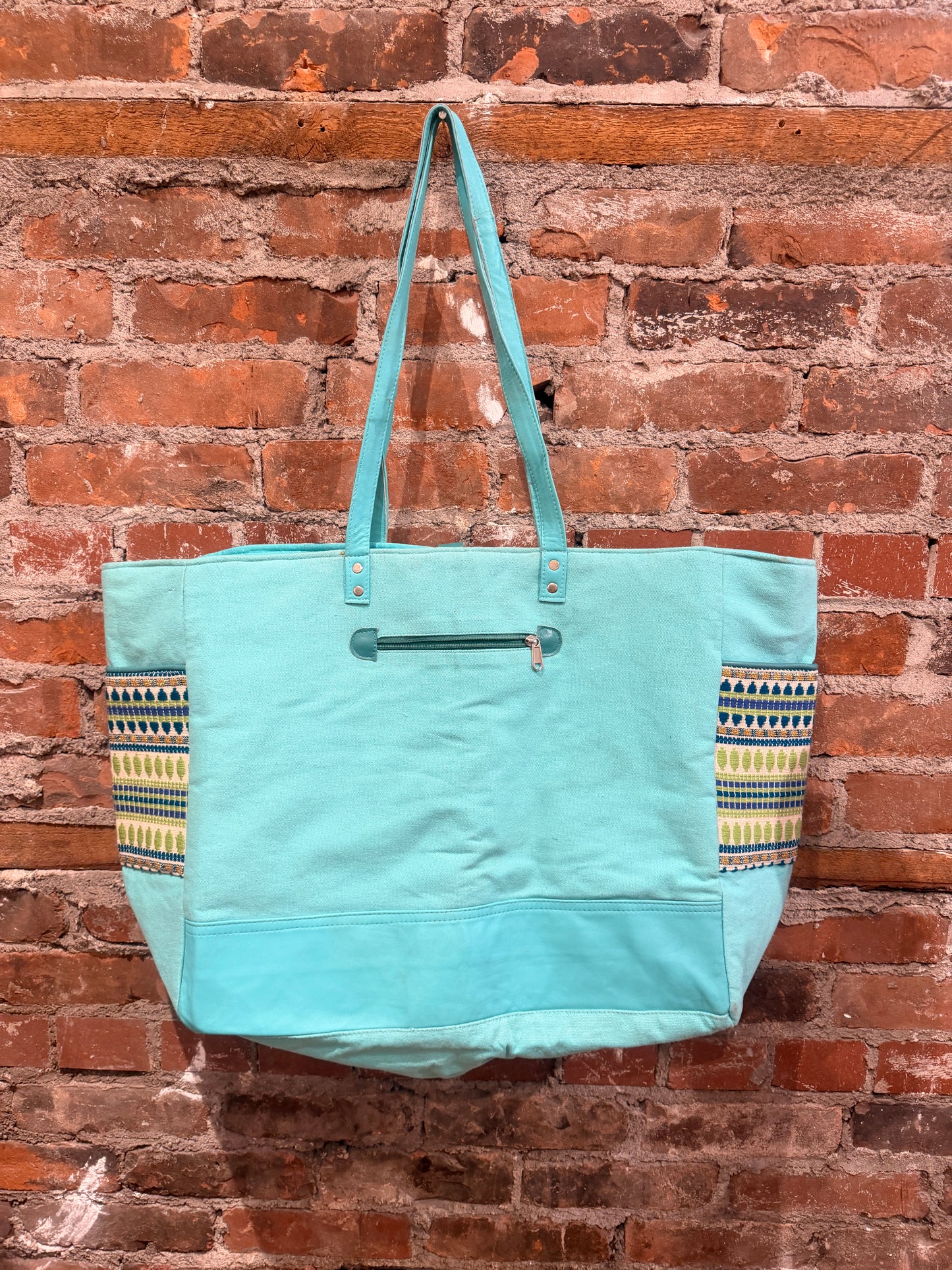 Handmade Carpet Weekender Bag-  turquoise