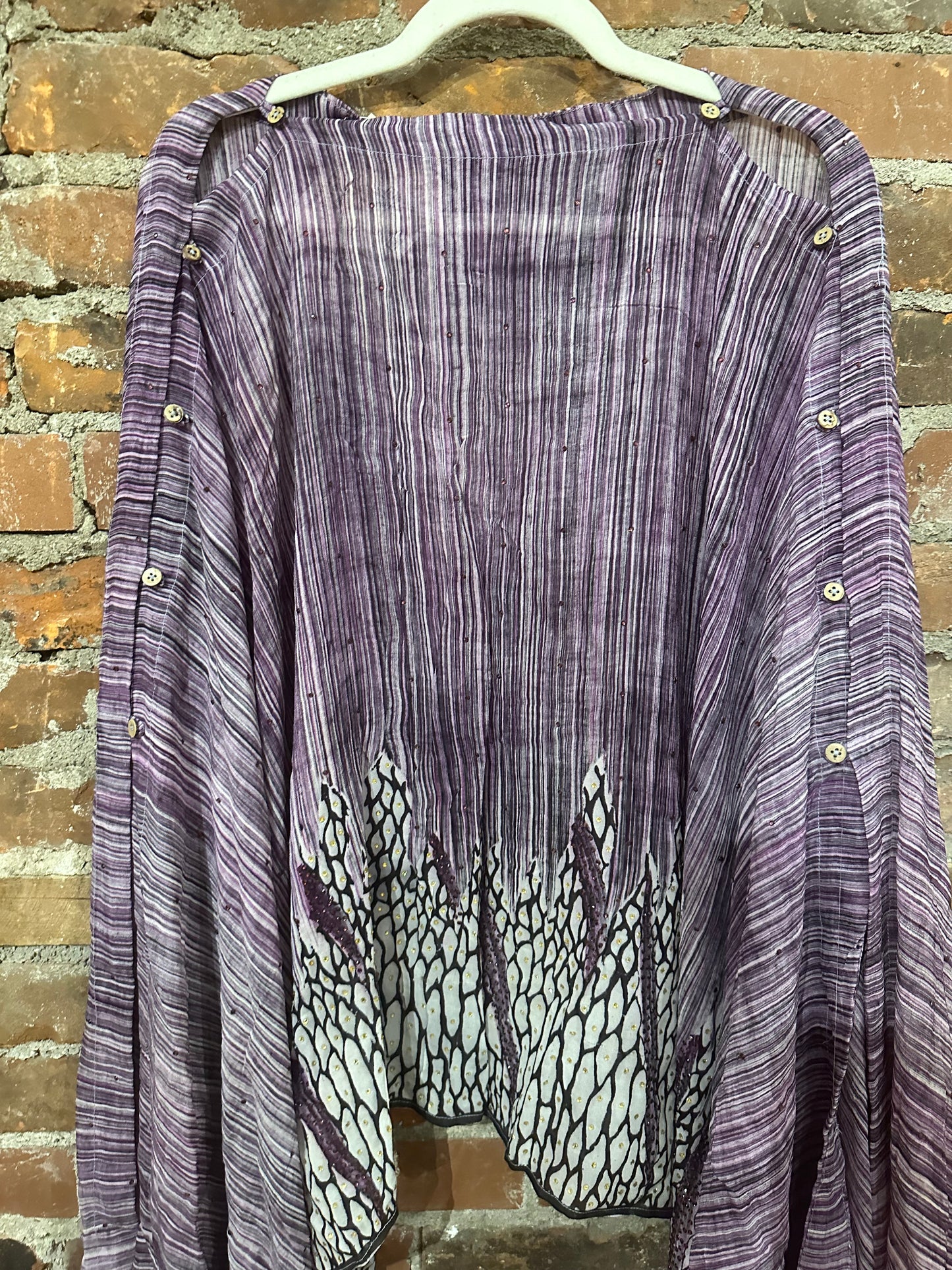 Vintage silk multi way cape-purple sequenced