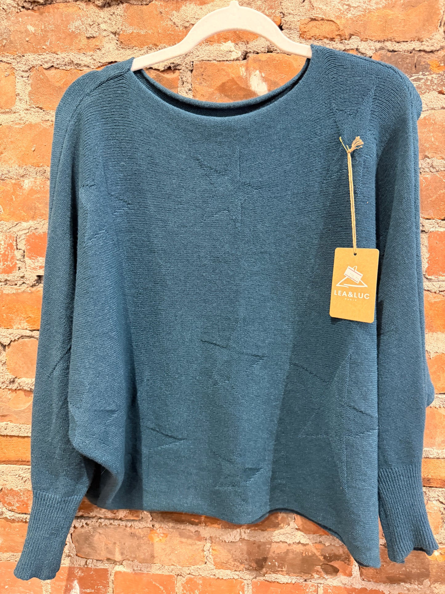 Cashmere feel dolman sweater -teal