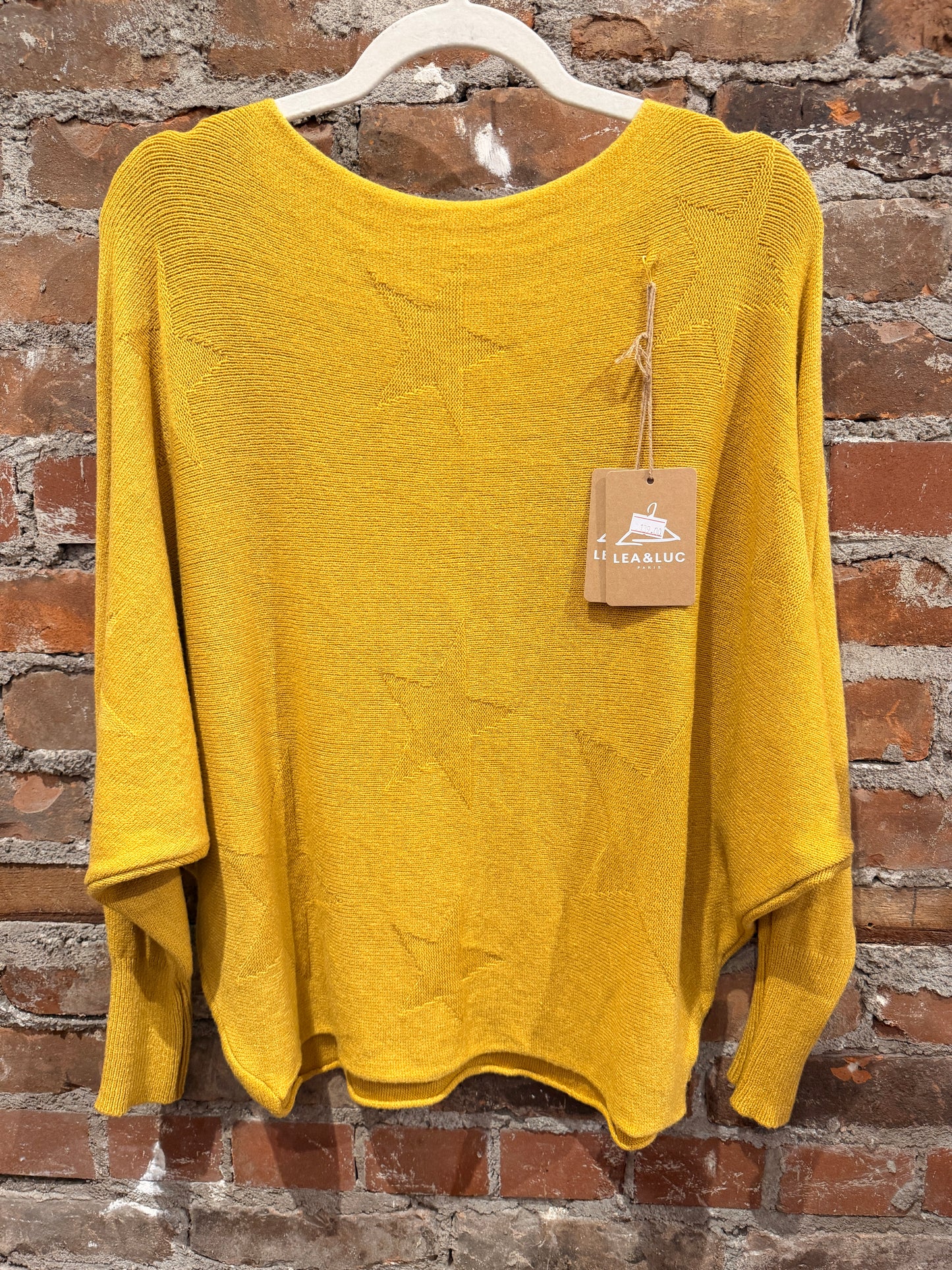 Cashmere feel dolman sweater - mustard