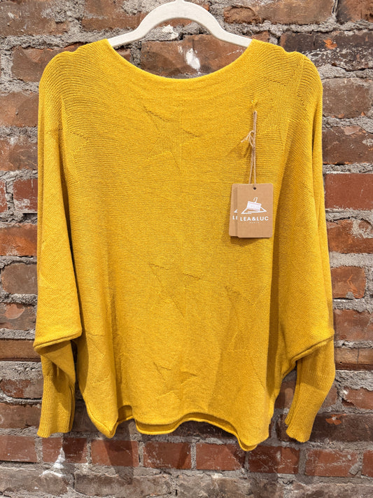 Cashmere feel dolman sweater - mustard