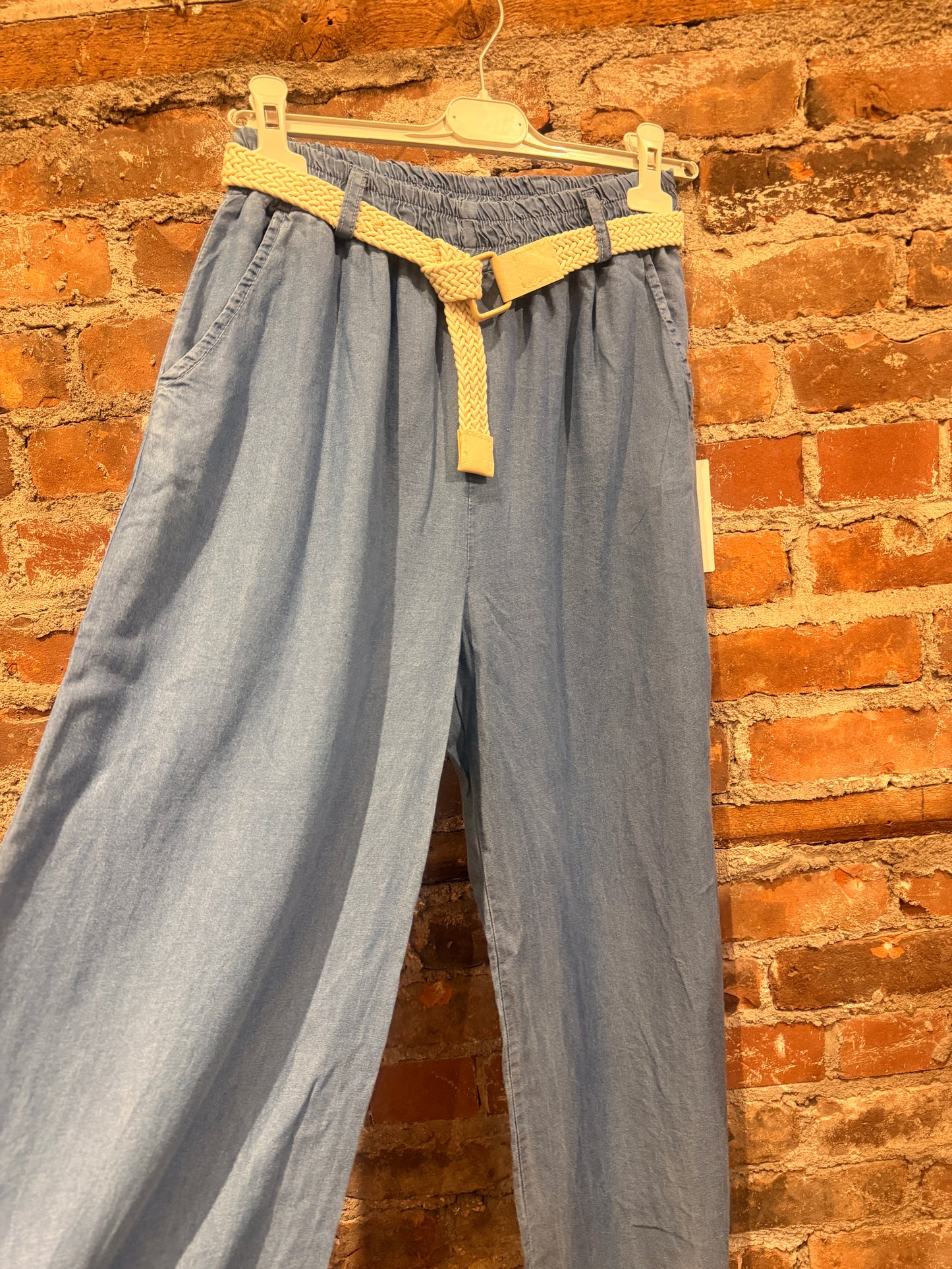 Denim tencel trousers- light wash
