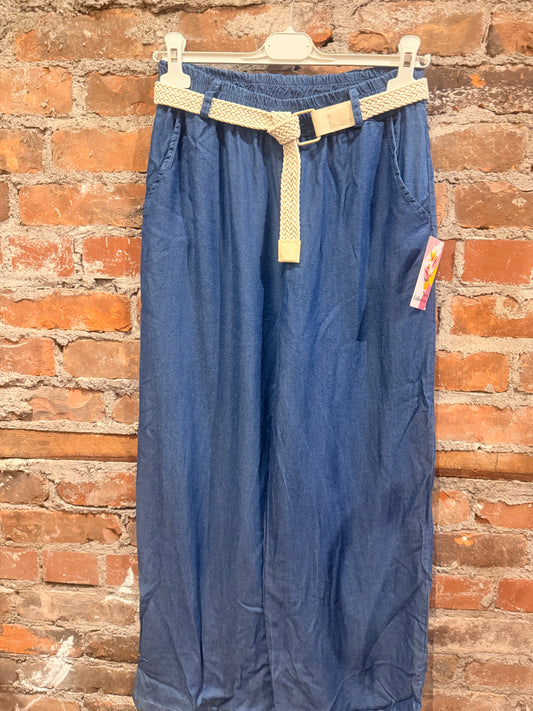 Denim tencel trousers- dark wash