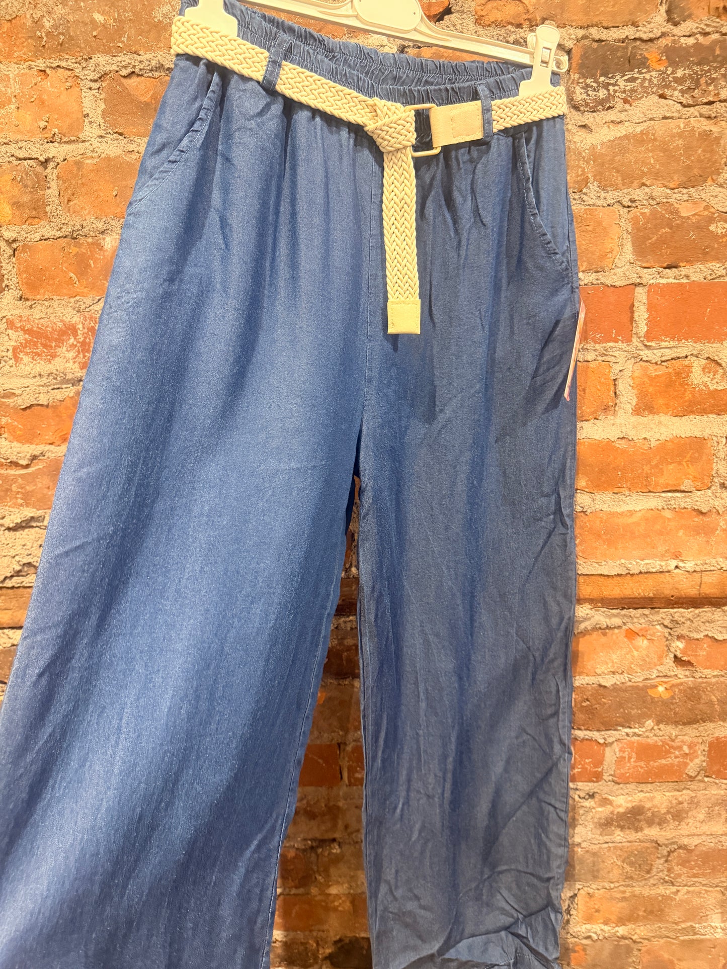 Denim tencel trousers- dark wash