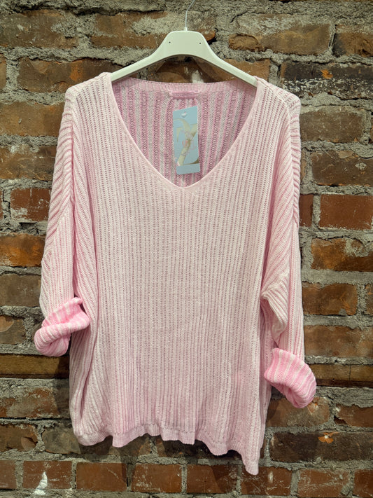 Knit sweater- candy floss pink