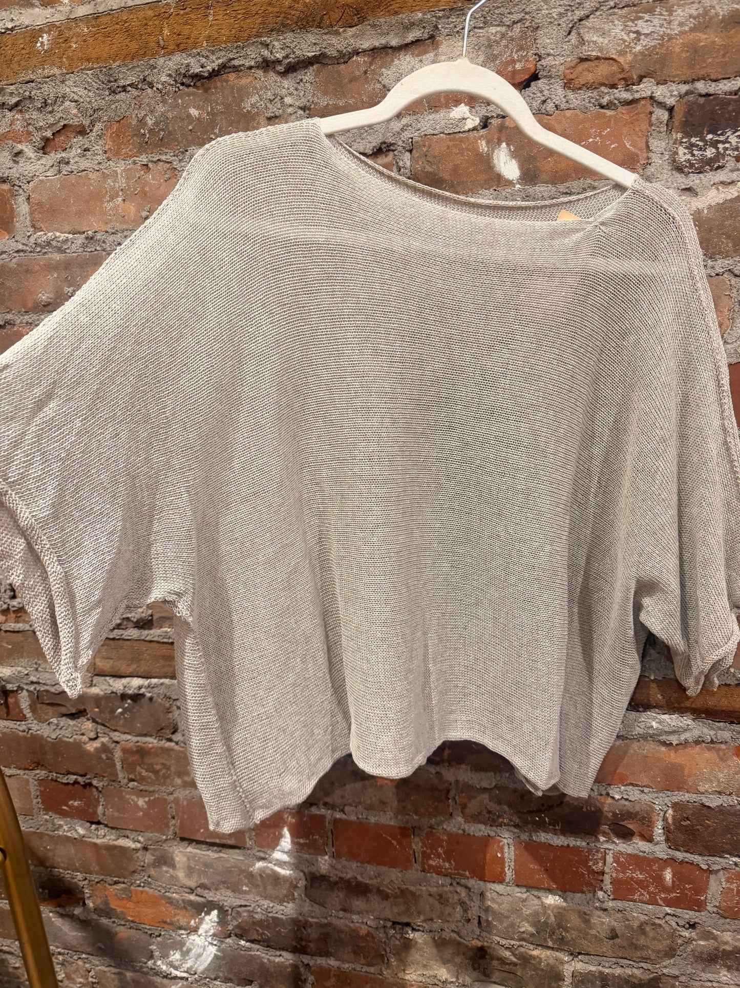 Cotton kimono sweater- Taupe