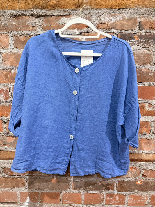 Linen trousers- denim blue