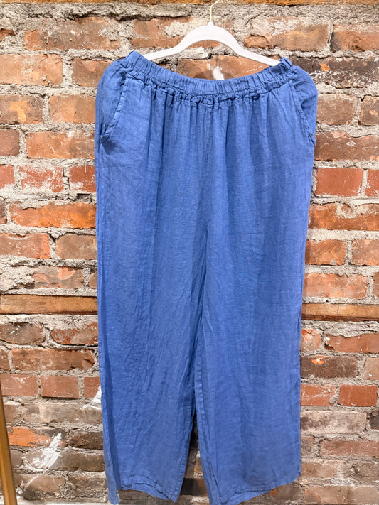 Linen trousers- blue jean