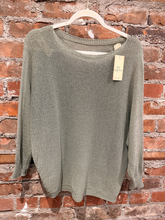 Knit dolman sweater- army green