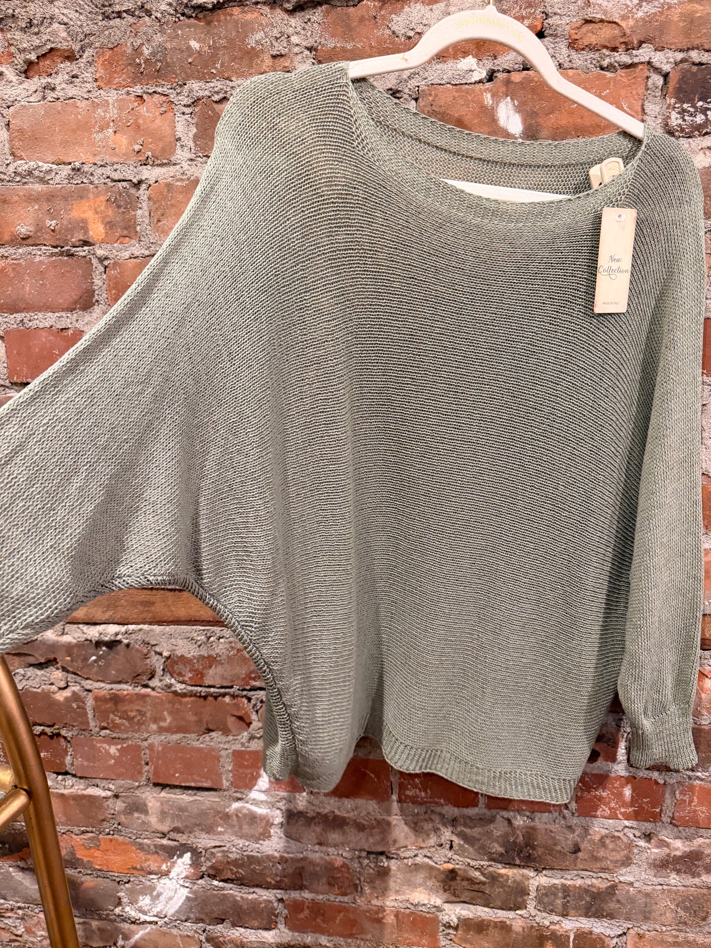 Knit dolman sweater- army green
